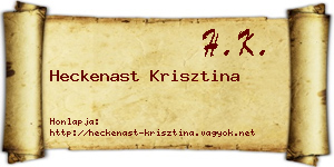 Heckenast Krisztina névjegykártya